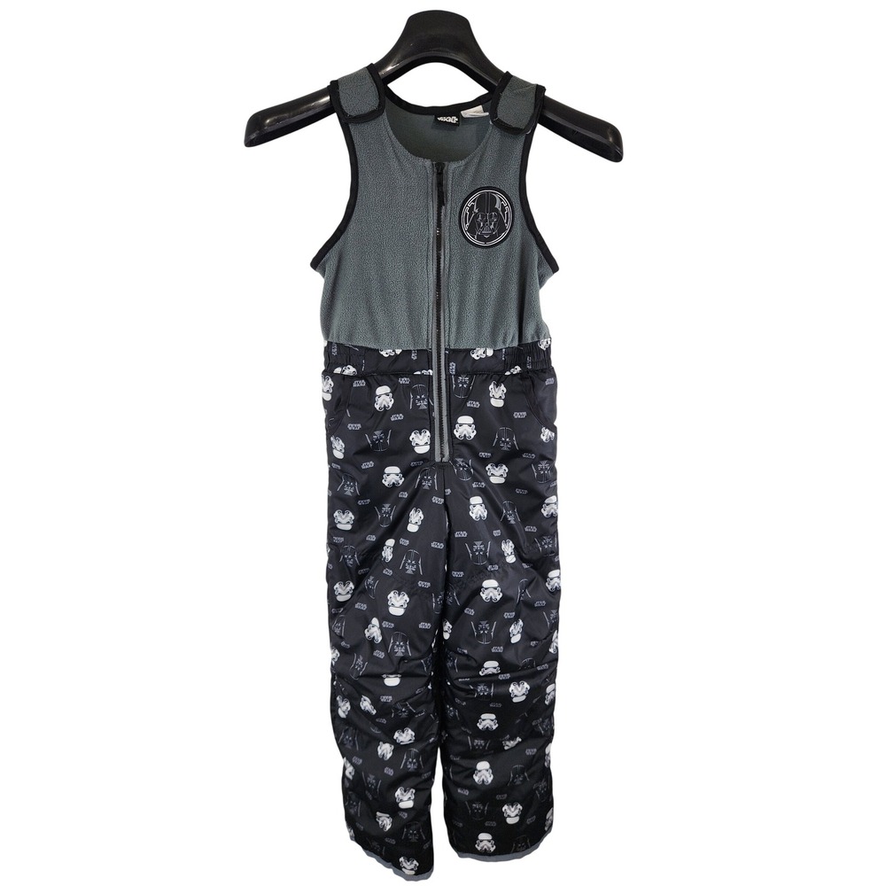 Star Wars Boys Darth Vader Stormtrooper Snow Bibs Insulated Overalls Black S